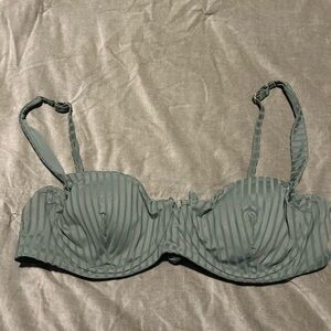 #87 Vitamin A Slate Striped Bikini Top